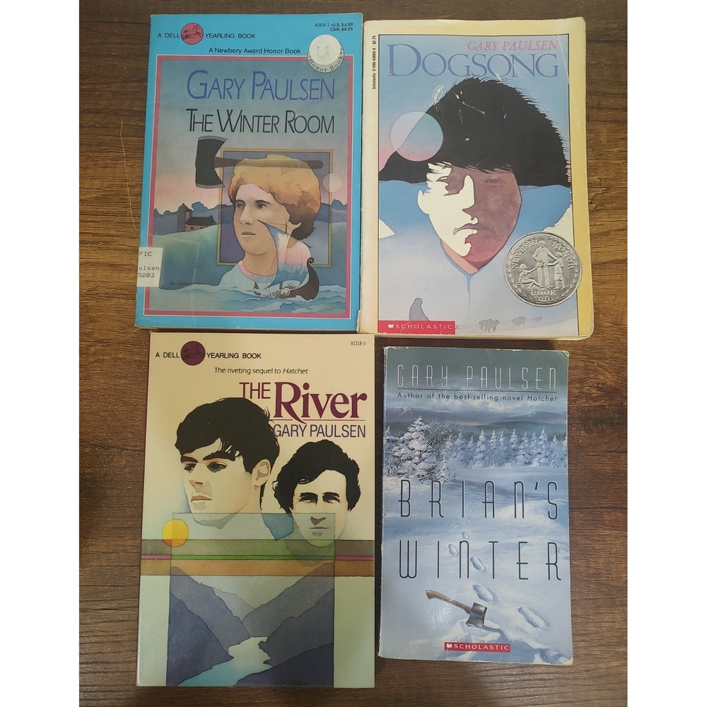 Gary Paulsen Book Lot of 4 Dogsong Brian's Winter The River The Winter Room